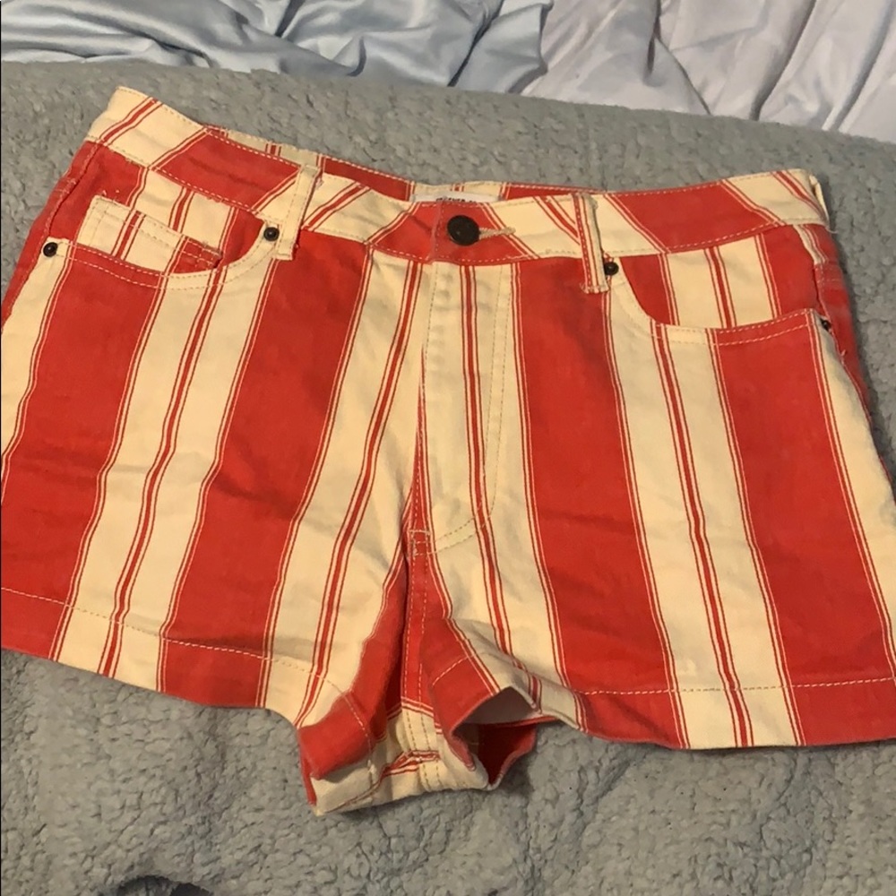 Red and White Striped Shorts